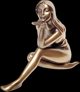 Dekorativ polyresin figur med bronzeeffekt – ideel som gave eller indretning